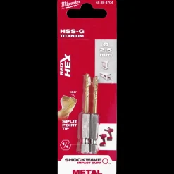 Milwaukee Red Hex shockwave™ HSS-Tin metalbor 2,5 mm* Bor- Og Borsæt