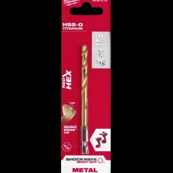 Milwaukee Red Hex shockwave™ HSS-Tin metalbor 6 mm* Bor- Og Borsæt