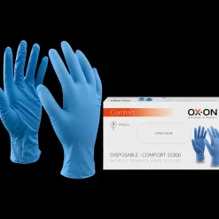 OX-ON engangshandsker comfort 15300 str. 10 blå* Rengøringsartikler|Tilbehør Til Kontor Og Værksted