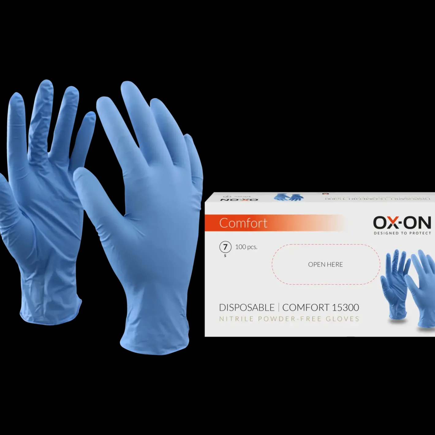 OX-ON engangshandsker comfort 15300 str. 10 blå* Rengøringsartikler|Tilbehør Til Kontor Og Værksted