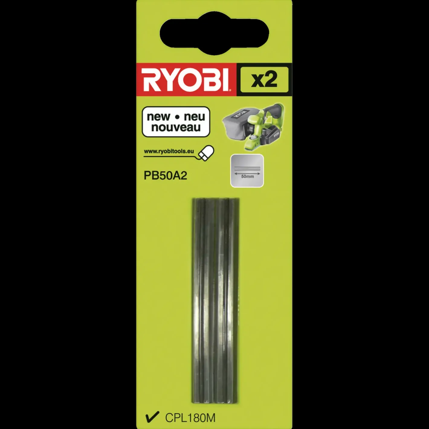 Ryobi PB50A2 50 mm høvljern 2 stk* Høvl-Klinger