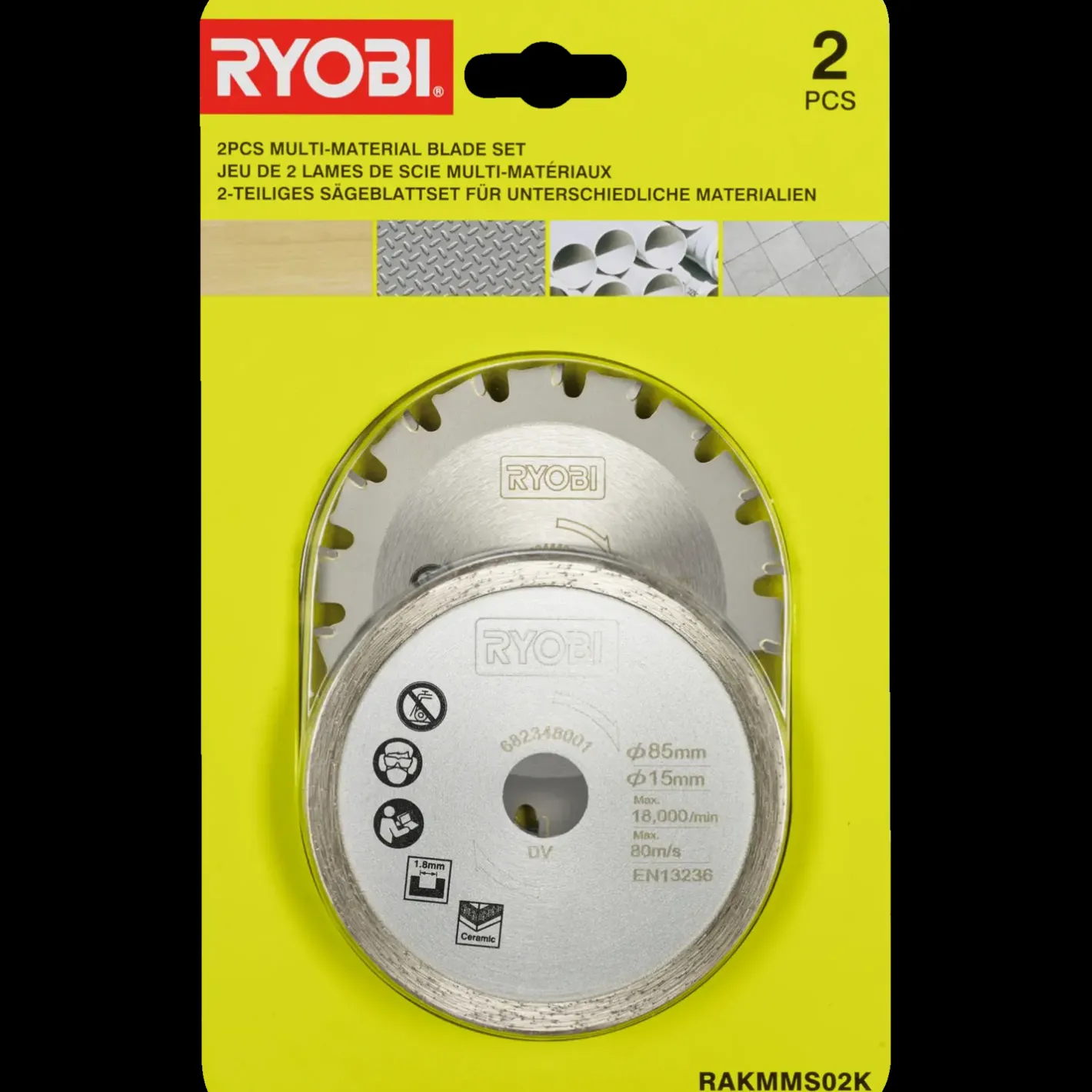 Ryobi RAKMMS02K savklinger multisav Ø85 mm* Rundsavklinger