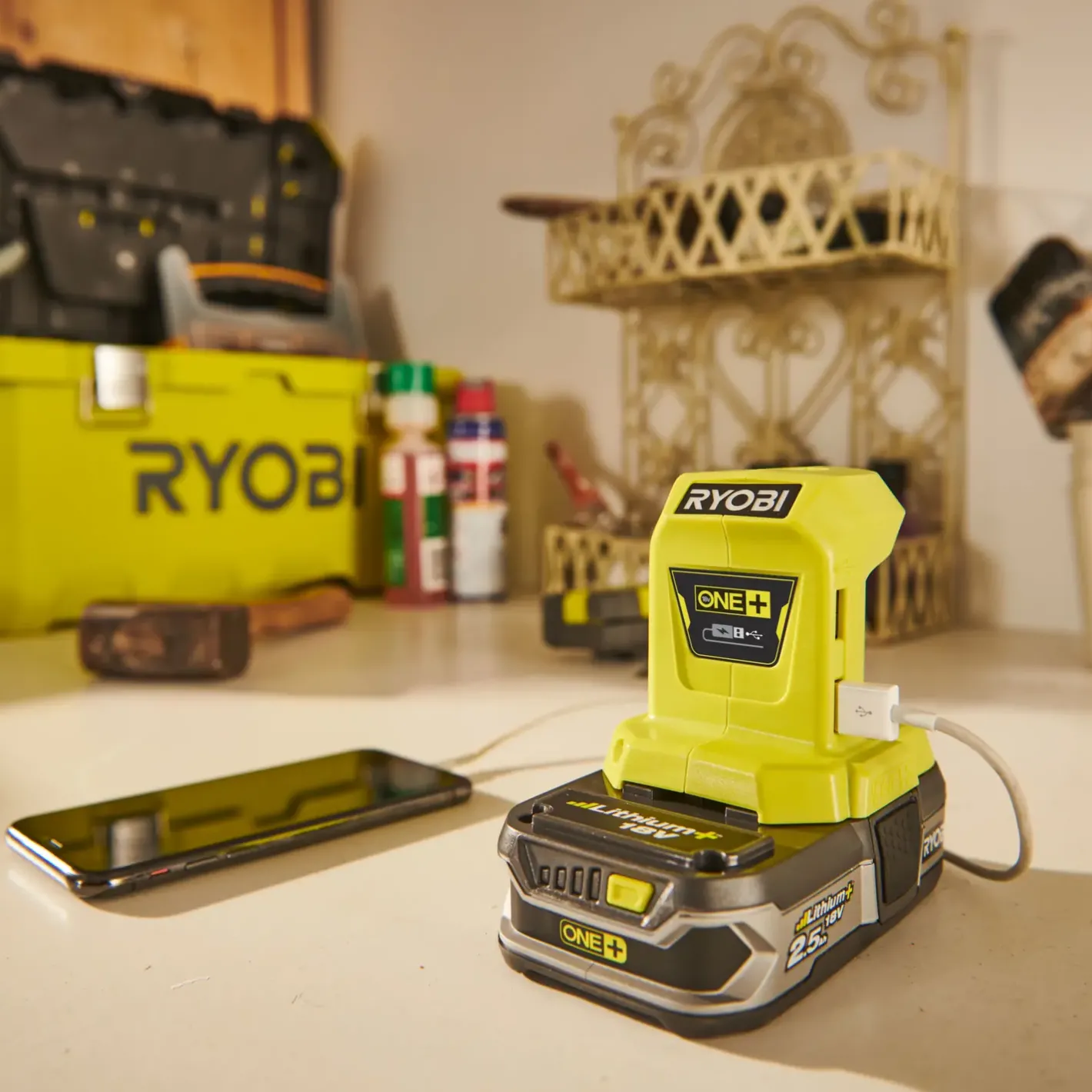 Ryobi USB-adapter 18V ONE+ solo* Batterier Og Opladere|Powerbanks