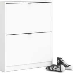 Tvilum Shoes skoskab m/2 klaplåger hvid* Garderobe|Tilbehør Til Kontor Og Værksted