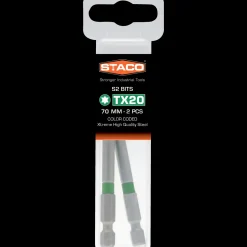 Staco 1/4" PH2 bit orange 70 mm 2 stk.* Bits- Og Bitssæt