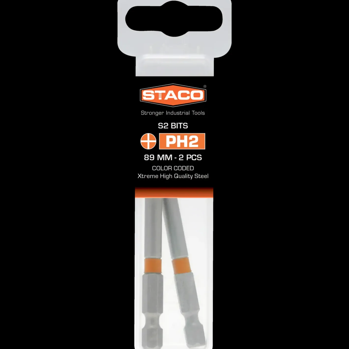 Staco 1/4" PH2 bit orange 89 mm 2 stk.* Bits- Og Bitssæt|Bor- Og Borsæt