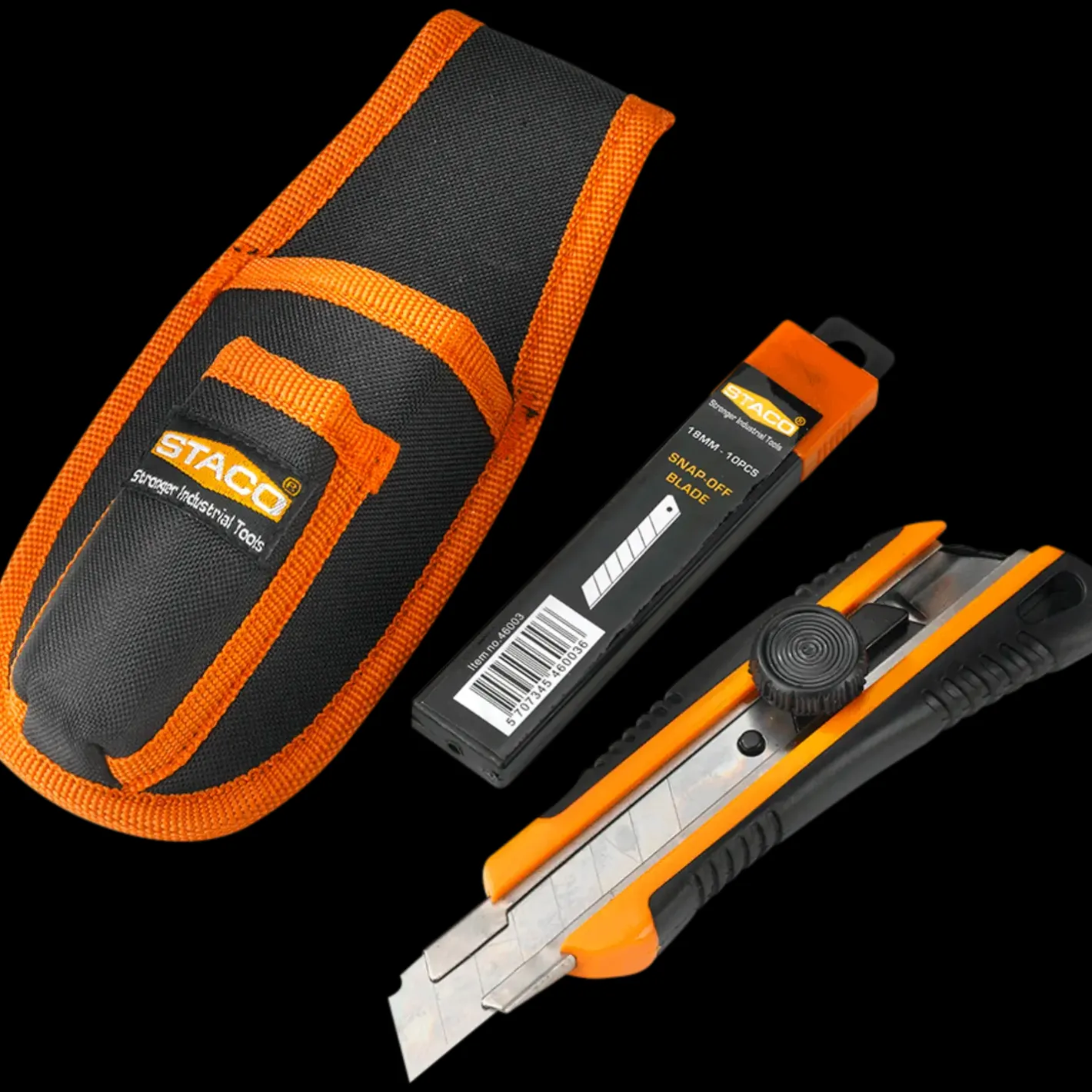Staco Snap-off knivsæt med skede 18 mm* Sakse, Knive Og Blade