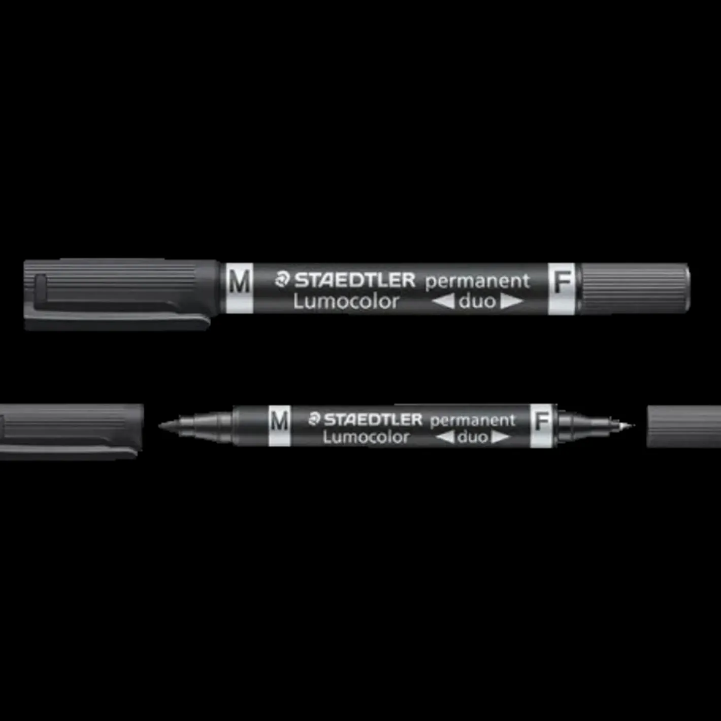 Staedtler permanent marker sort duo fin/mellem* Kontorartikler|Tilbehør Til Kontor Og Værksted