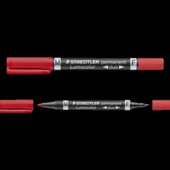 Staedtler permanent marker rød duo fin/mellem* Kontorartikler|Tilbehør Til Kontor Og Værksted