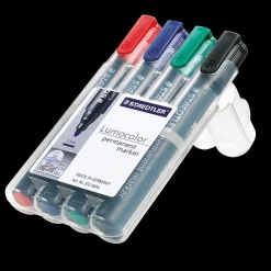 Staedtler PERMANENT MARKER 352 WP4 RØD/BLÅ/GRØN/SORT* Kontorartikler|Tilbehør Til Kontor Og Værksted