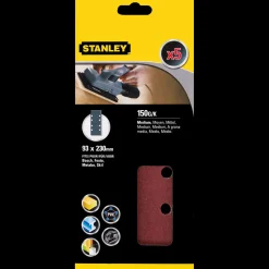 Stanley White Alox K40 slibeark 93x230 mm 5 stk* Sliberondeller Og Slibeark