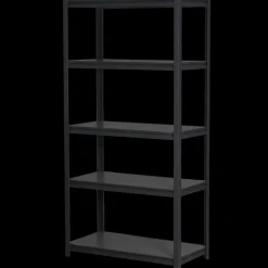 Stålreol mat sort H180 x B120 x D50 cm 5 MDF hylder* Arbejdsborde Og Reoler