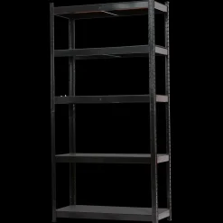 Stålreol mat sort H180 x B90 x D45 cm 5 MDF hylder* Arbejdsborde Og Reoler