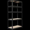 Stålreol 180x120x50 cm 5 hylder sort* Arbejdsborde Og Reoler