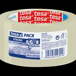 Tesa emballagetape 66 m x 50 mm transparent* Flytteudstyr