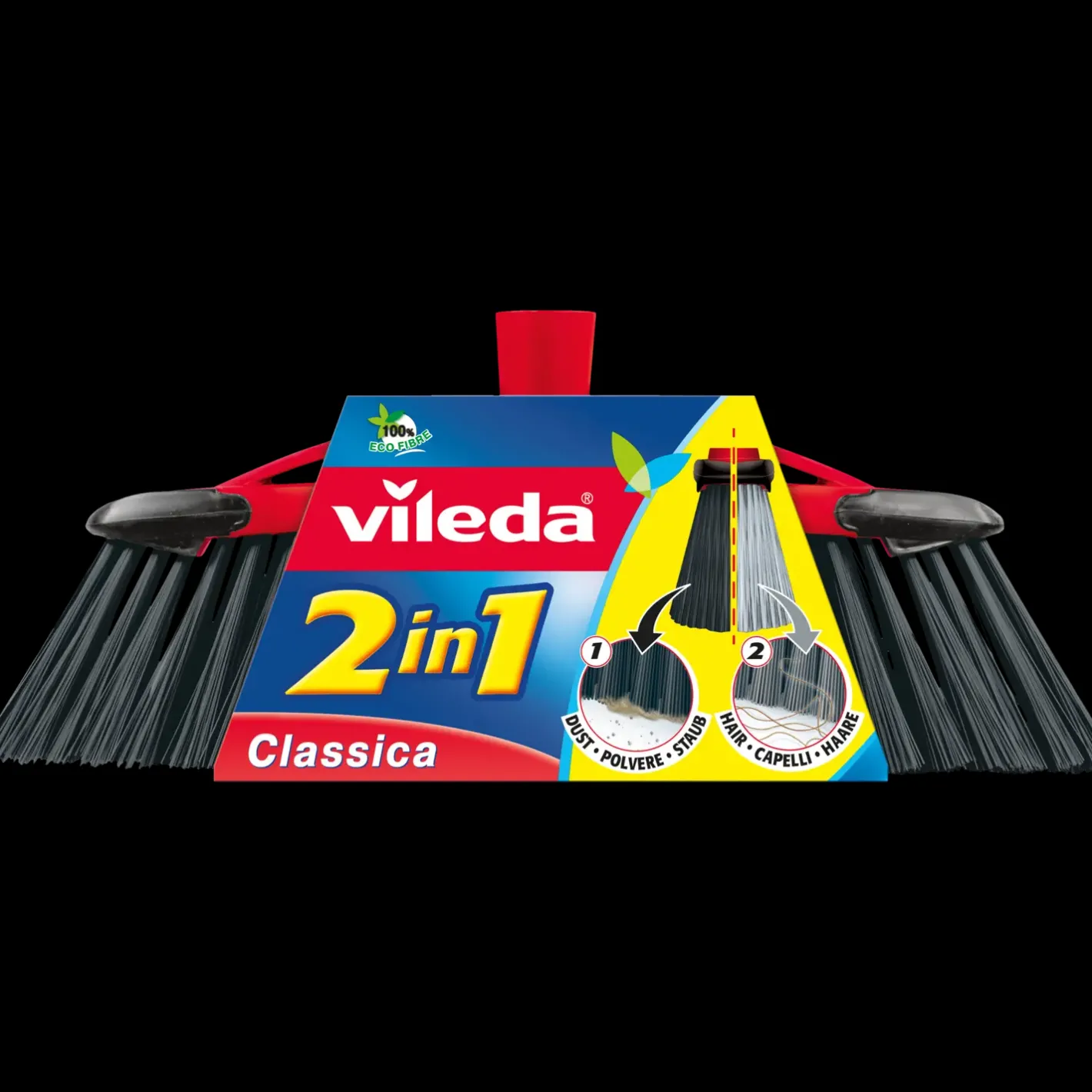 Vileda Classic 2in1 kost u/skaft sort/grå* Rengøringsartikler|Tilbehør Til Kontor Og Værksted