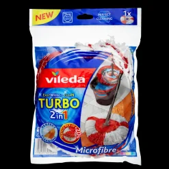 Vileda Easy Wring Turbo Spinmoppe - Spin 2i1 Refill* Rengøringsartikler|Tilbehør Til Kontor Og Værksted
